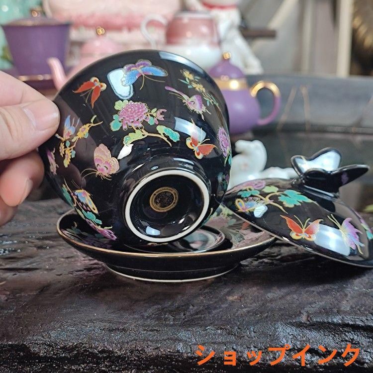 専用ページです！ 中国　古道具　茶器　骨董　蓋碗　花と虫　蝶 中国 古道具 茶器 骨董 蓋碗 花と虫 蝶 - メルカリ