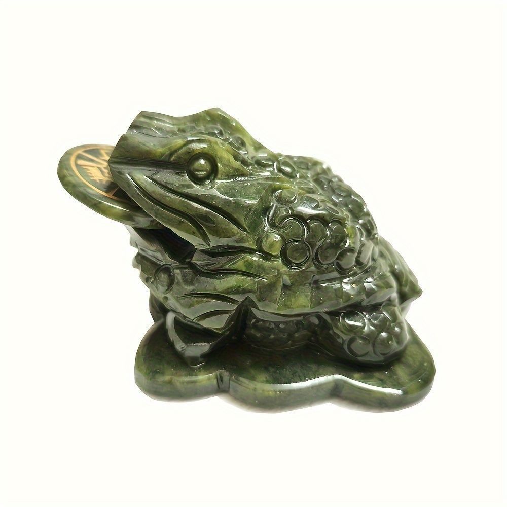 ♢天然石 緑色瑪瑙 蛙 唯一無二の一点物 カエルの秀作 縁起物