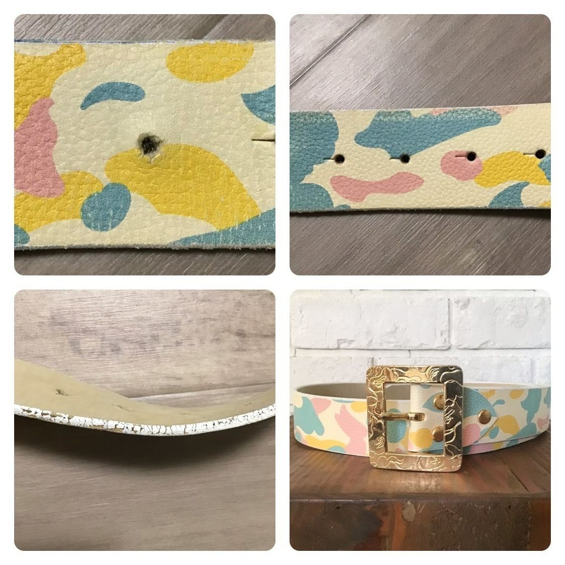 ☆激レア☆ マルチカモ レザー ベルト Lサイズ a bathing ape
