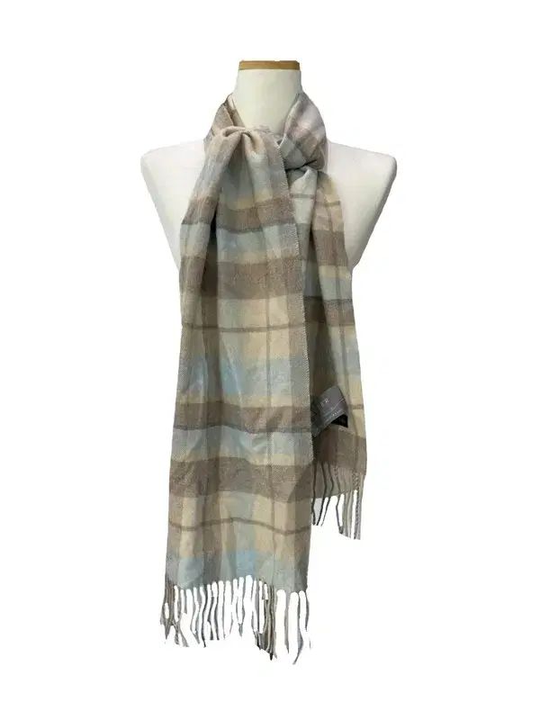 OS BUYER カシミヤ 100 チェックパターン マフラー