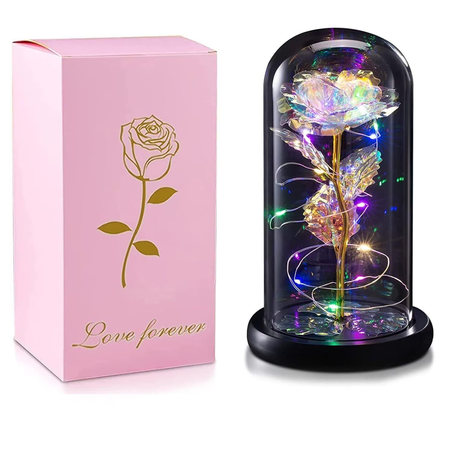【在庫処分】バラ造花 LEDライト 電池式 24Kゴールドローズ 薔薇 花束 フラワーライト フラワーギフト バレンタインデー 枯れない花 母の日 誕生日 結婚記念日 クリスマス お祝い プレゼント 