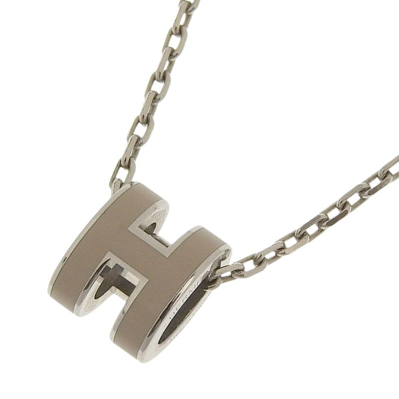 エルメス HERMES ミニポップアッシュ ネックレス グレージュ