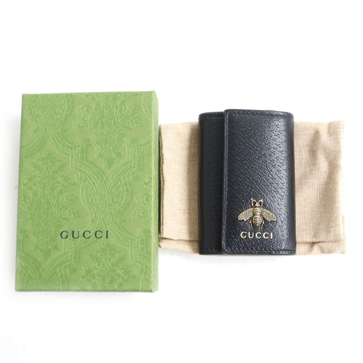 美品◇GUCCI グッチ 523683 アニマリエ Bee ゴールド金具 レザー 6連