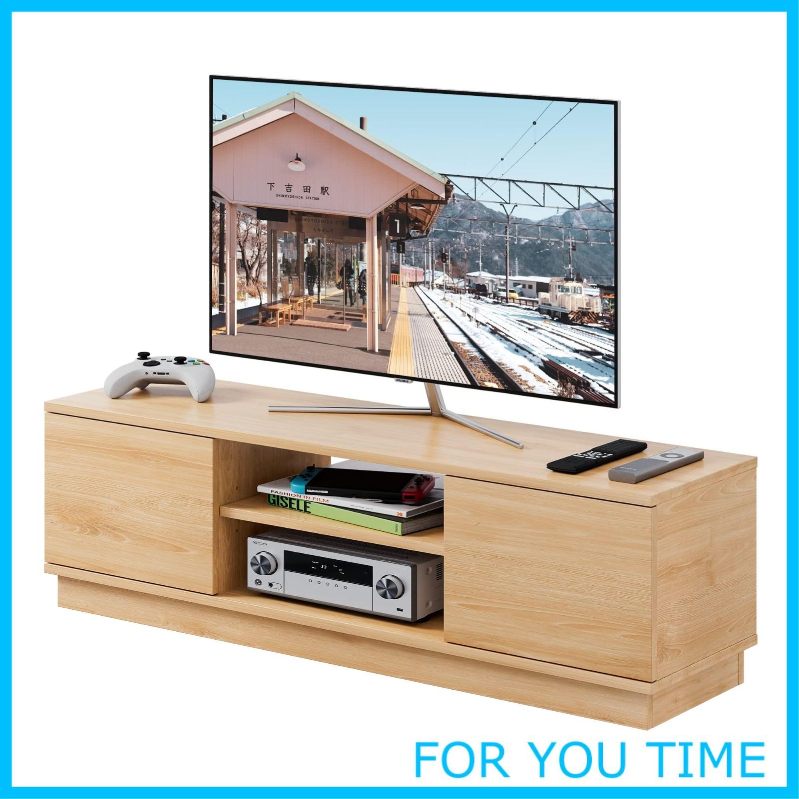 テレビ台 ローボード テレビボード 収納 ロータイプ 幅110 高さ33cm tv台 tvボード 43インチ対応 24-47型対応 扉付き 大容量収納スペース ナチュラル