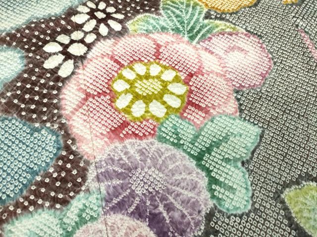 雲取り吉祥花文 正絹