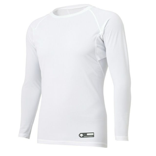 DESCENTE デサント 丸首長袖アンダーシャツ ホワイト Oサイズ STD-771B WHT | スポーツ スポーツ用品 野球 ベースボール ベースボールウェア トレーニングウェア インナー 丸首 長袖 アンダーシャ