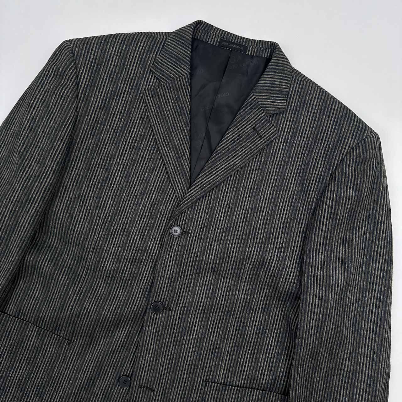 お値下げ］春夏ARMANI COLEZ ストライプ ノーカラージャケット