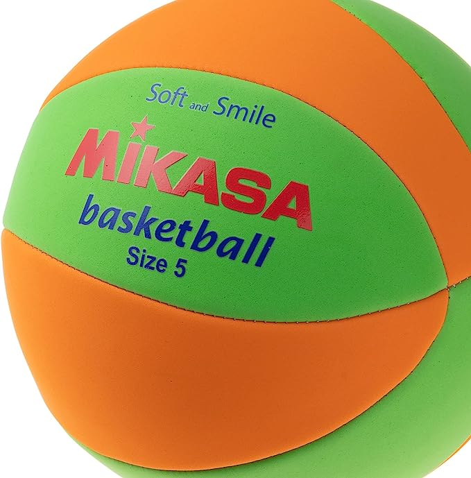 お買得！】 ミカサ スマイルバスケット5号 マシーン縫い ライトグリーン オレンジ STPEB5-LGO バスケットボール 