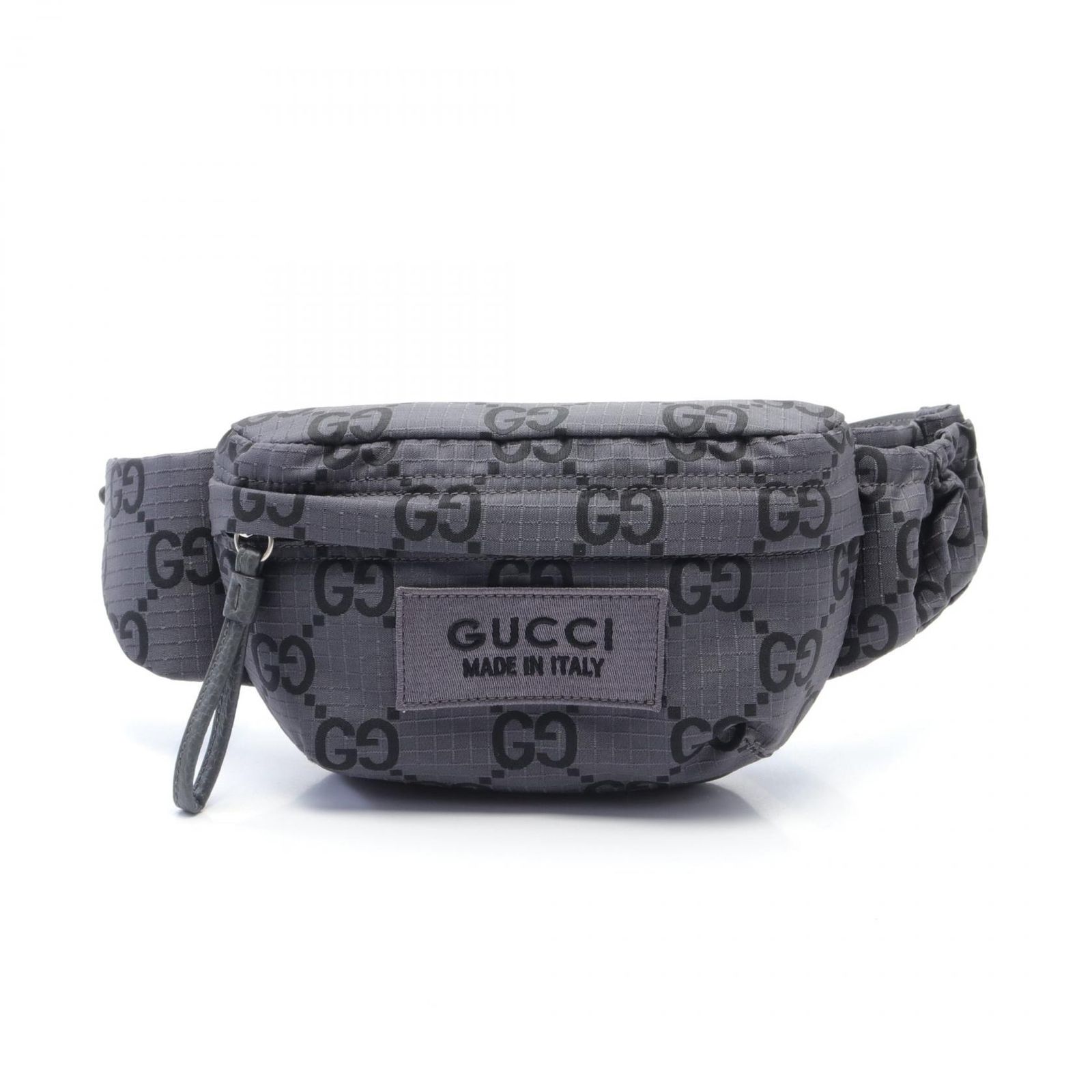 グッチ GUCCI ウエストバッグ ボディバッグ GG柄 ラージ ベルトバッグ 767934FACPM124690 ダークグレー|ブラック ナイロン レザー ベルトバッグ メンズ