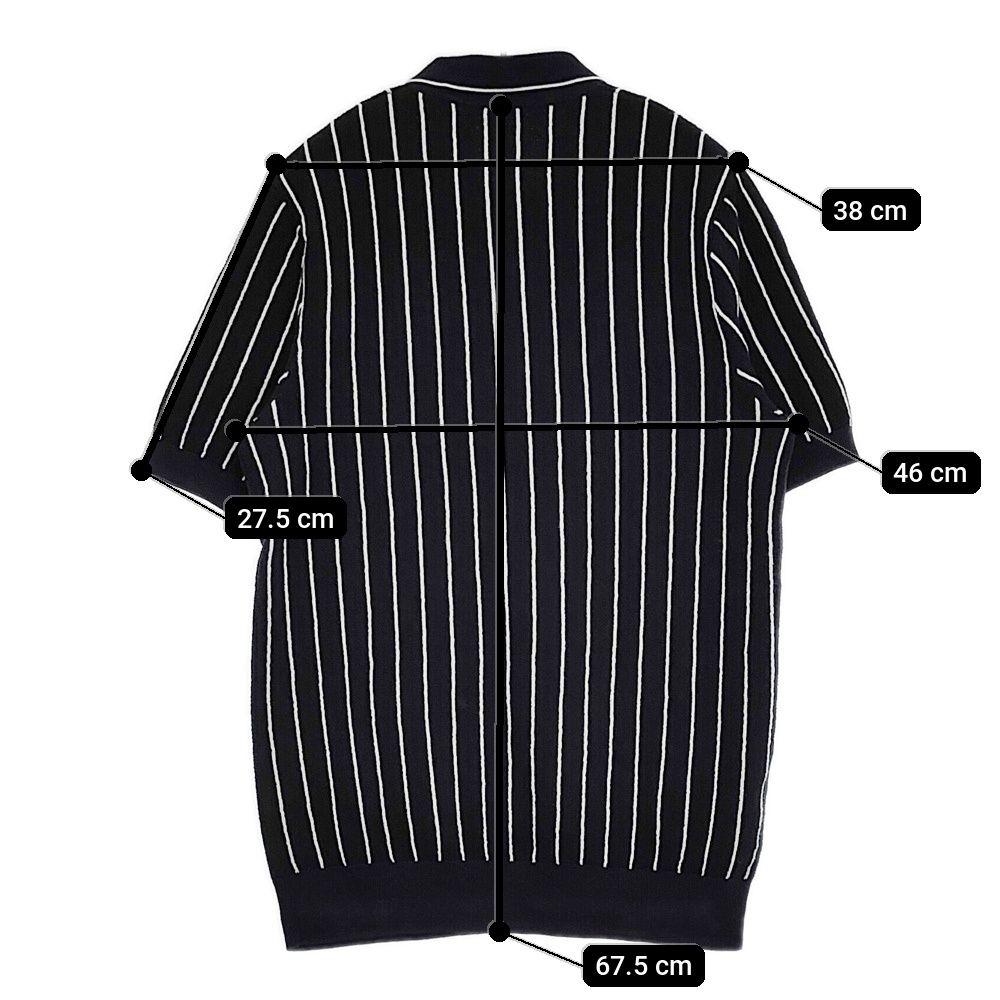 FRED PERRY ニットポロシャツ サイズS ストライプ ポロシャツ