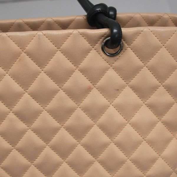 シャネル CHANEL カンボンライン トートバッグ ラージ ベージュ×黒