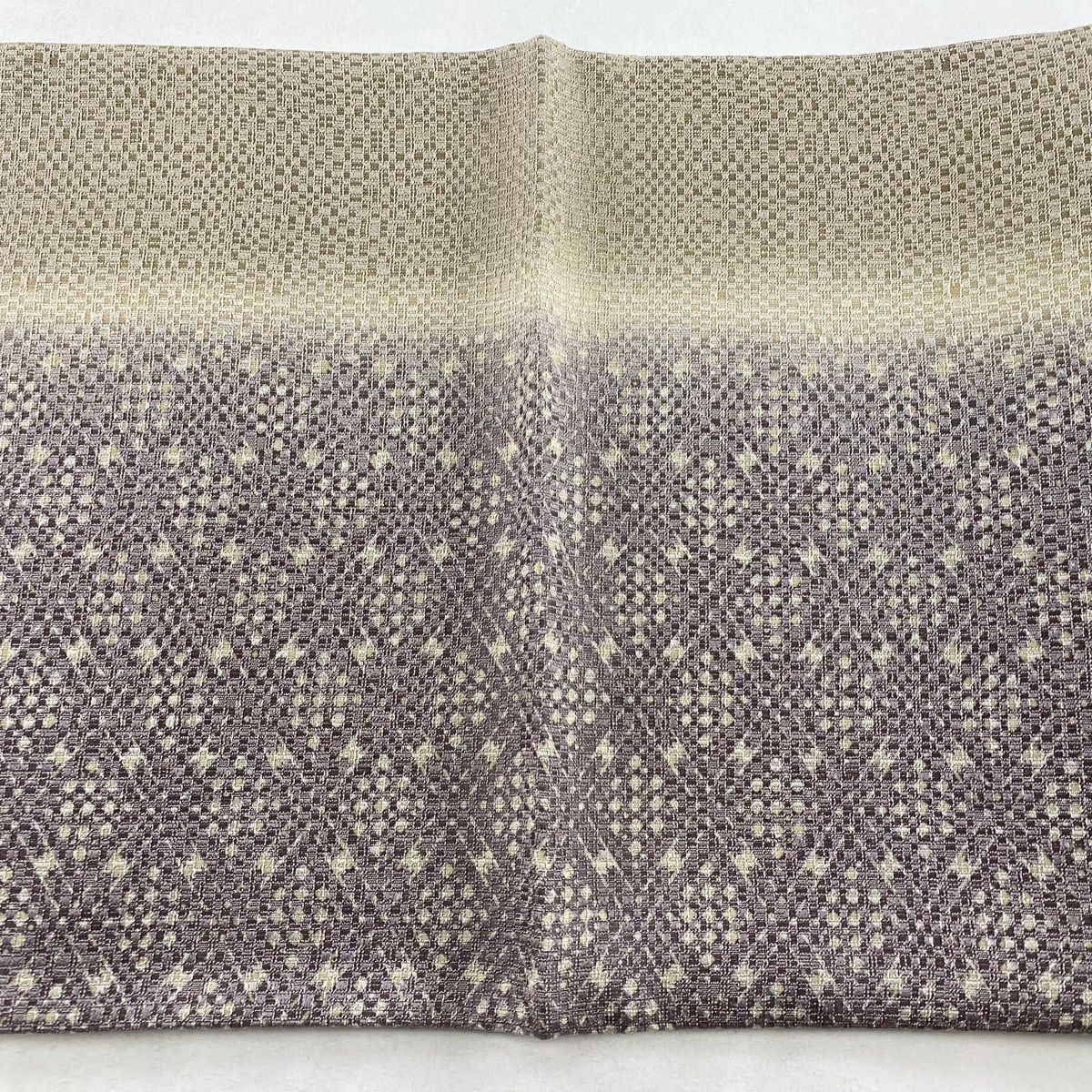 袋帯 美品 秀品 菱 幾何学 箔 茶紫 全通 正絹 【中古】 - メルカリ