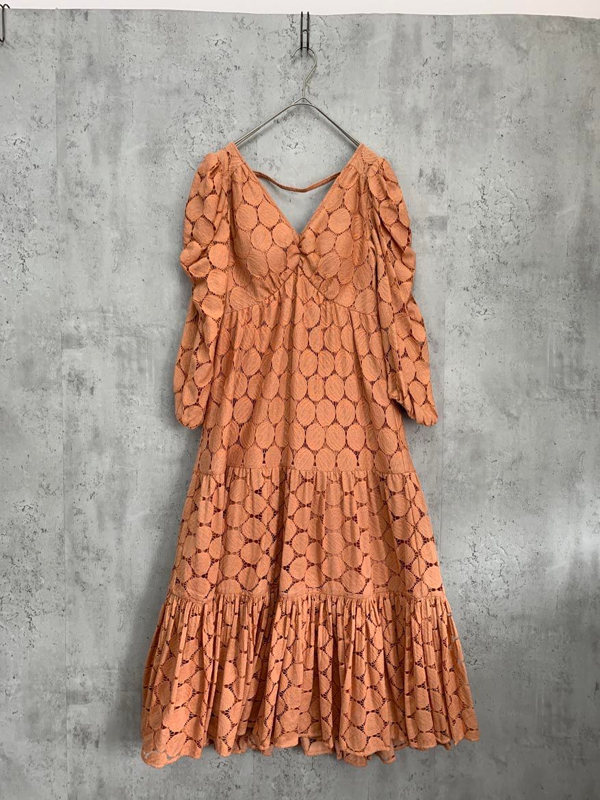 Estella.K エステラケー 121151133 Giana Lace Dress ワンピース sizeF|オレンジ ◆◎レディース