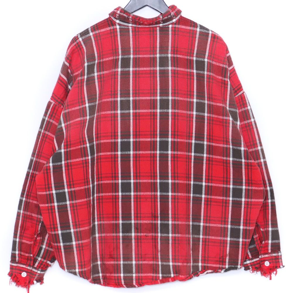 未使用 SAINT MICHAEL FRANNEL SHIRT/RED GRAY Lサイズ レッド - メルカリ