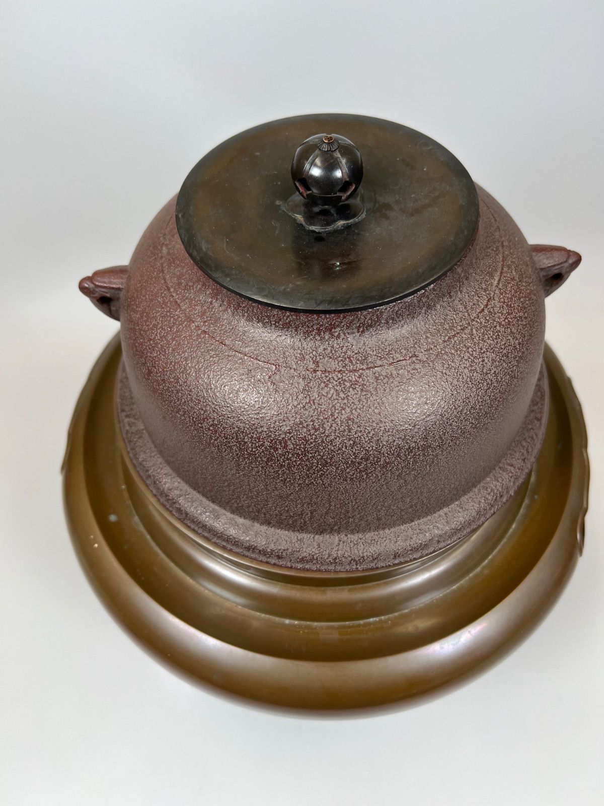 茶道具 朝鮮風炉 釜付きセット（釜・蓋・風炉） 茶道具セット 風炉釜 風炉用釜＆紅鉢 瓶掛 紅鉢4点セット 筒糸目