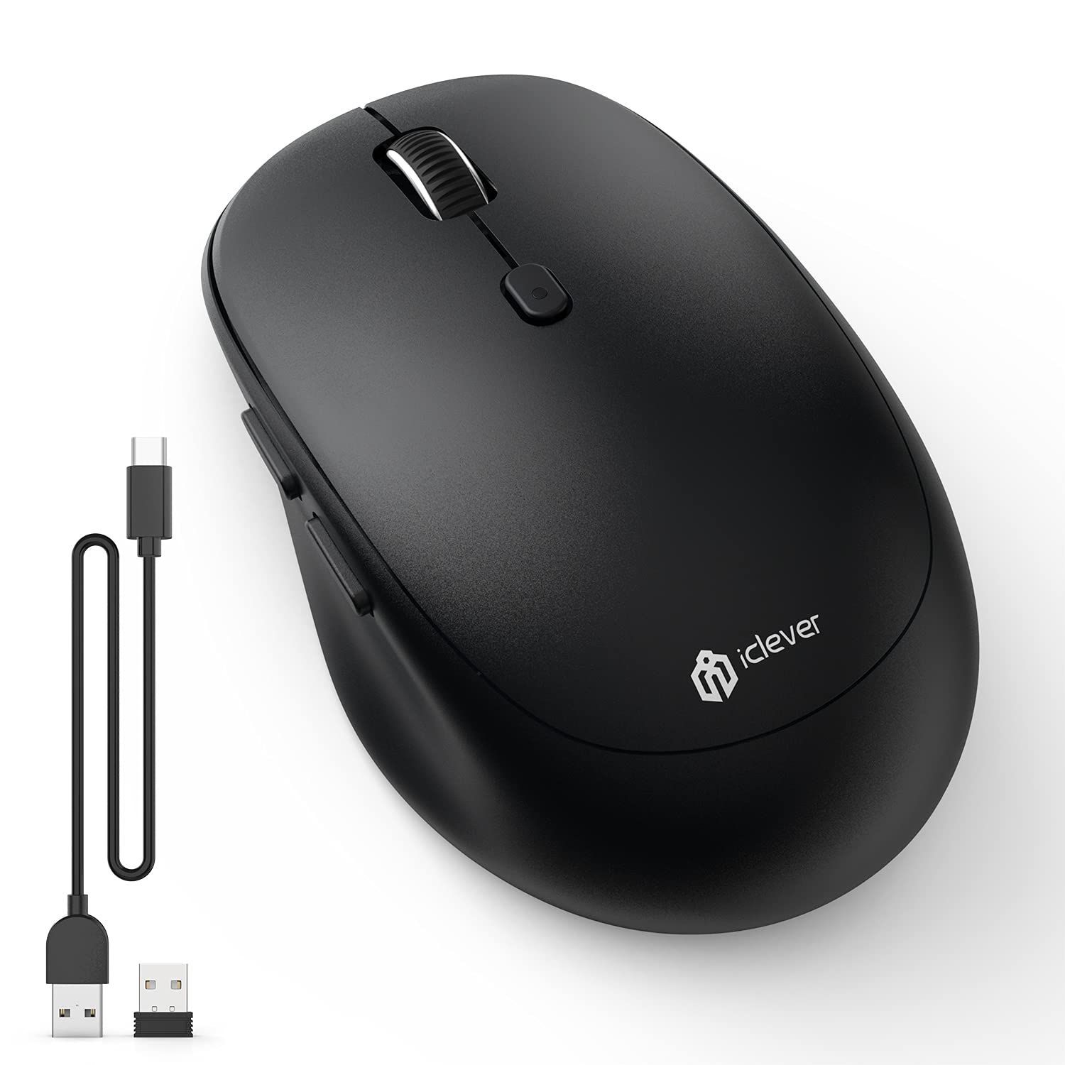 【新着商品】type-C充電式 マウス Bluetooth 2.4GHz 静音 無線マウス 7鍵ボタン 800/1200/1600/2400 デュアルモード DPI 3台デバイス同時接続可能Windows ワイヤレスマウス XP/Vista/7/8/10、Ma