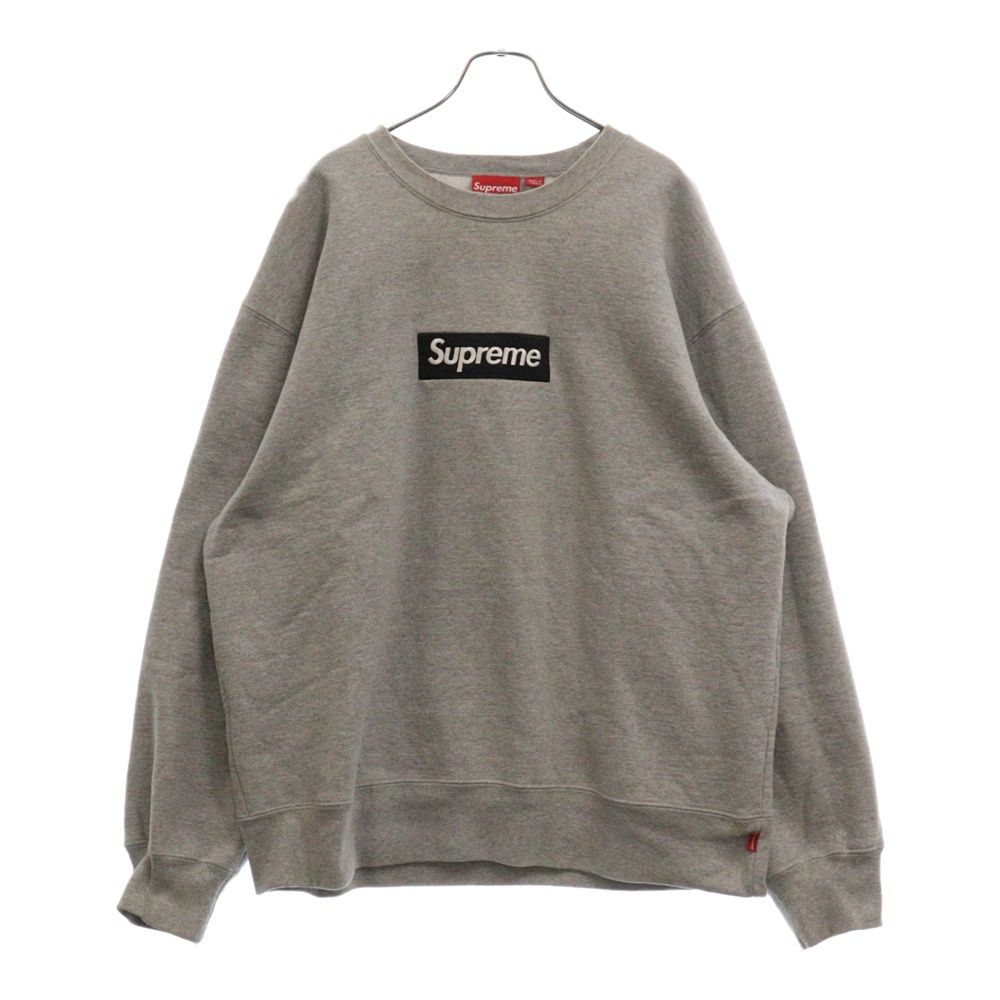 SUPREME (シュプリーム) 22AW Box Logo Crewneck ボックスロゴクルーネックスウェットトレーナー グレー/ブラック
