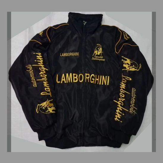 Lamborghini ランボルギーニ F1 レーシングスーツ サイクリング ジャケット メンズ ウェア ジャケット レーシングジャケット 長袖 秋冬のコットンコート刺繍