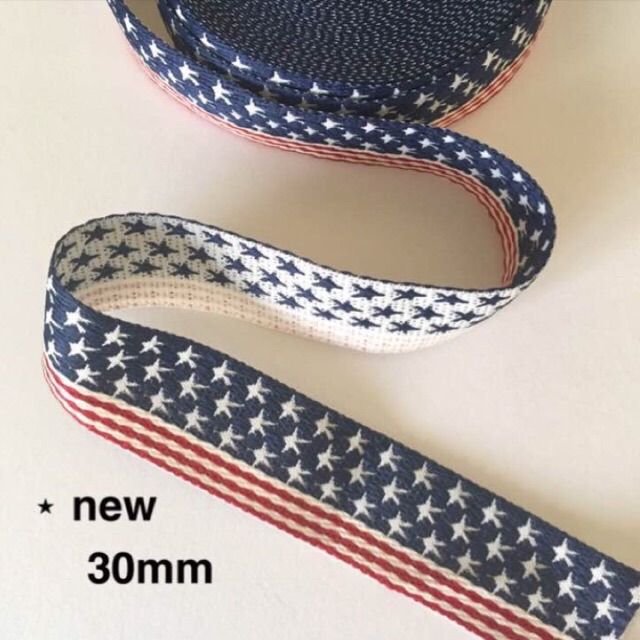 30mm☆星条旗☆アメリカ☆リボン☆1m☆ハンドメイド☆アメリカ柄 