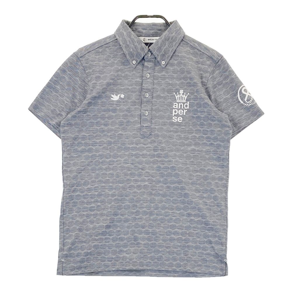 and 【超美品】and per se(アンパスィ) ポロシャツ グレー メンズ LL