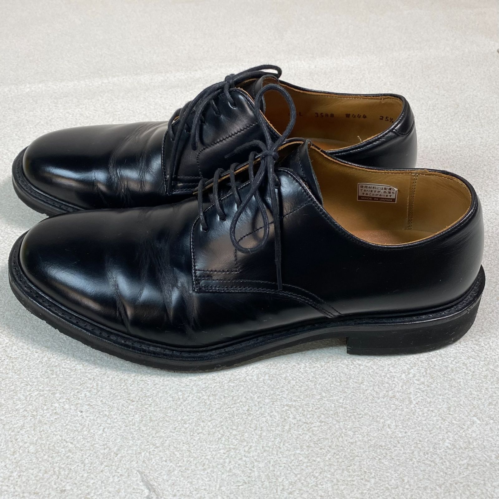 リーガル プレーントゥ 25.5 黒 メンズ ドレス 革靴 ビジネス 極美品□REGAL リーガル【25.5】プレーントゥ 本革 革靴 ブラック 黒