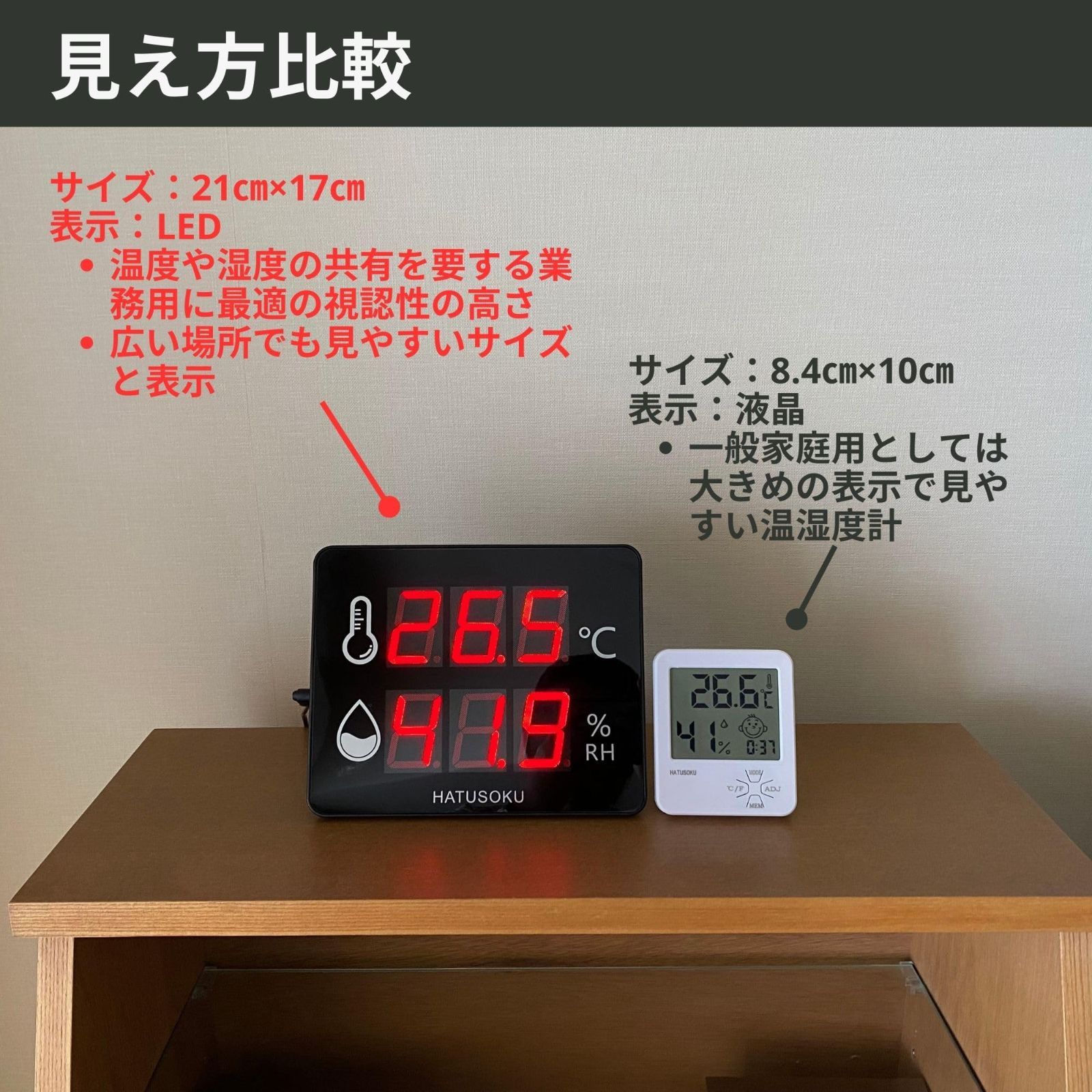 大画面 デジタル温湿度計