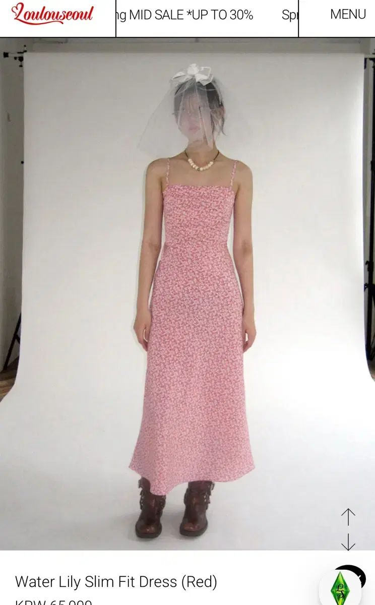 loulouseoul Water Lily Slim Fit Dress Red