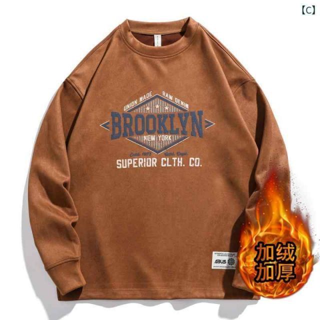 XL メンズ ファッション 服 男性用 オシャレ シンプル 大人 かっこいい 大きいサイズ ストリート 紳士服 グリーン アメリカン レトロ 350グラム ヘビー スエード スウェットシャツ ダメージ T シャツ