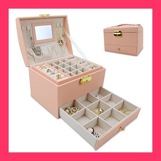 HELMDY ジュエリーボックス アクセサリー収納ケース 大容 新品 HELMDY ジュエリーボックス アクセサリー収納ケース 大容量 2段