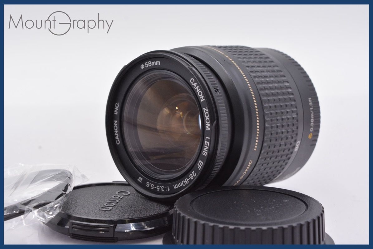 上 キヤノン Canon EF 28-80mm F3.5-5.6 IV USM 前後キャップ-レンズフィルター付 完動 同梱可 am240
