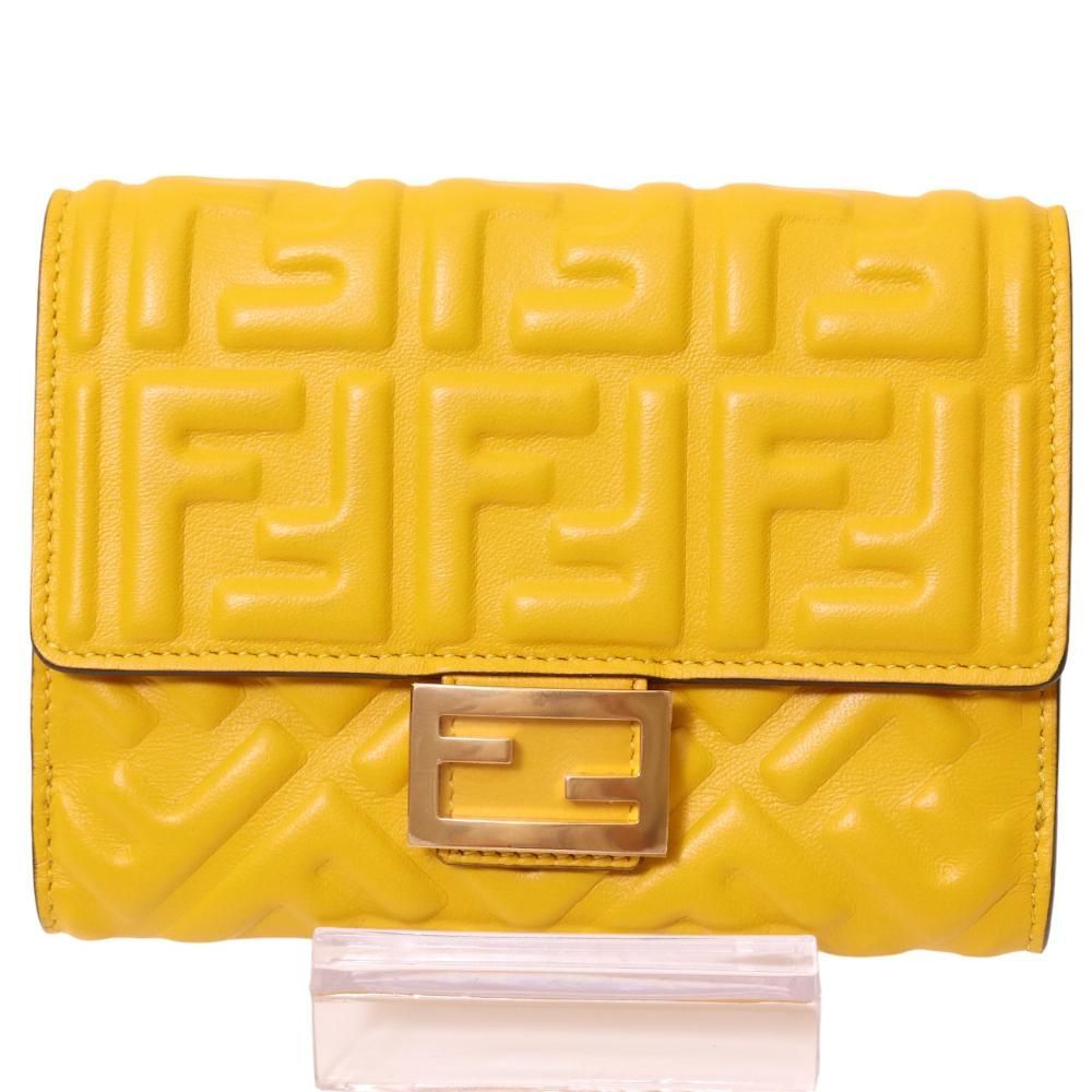 フェンディ FENDI バゲット FFエンボス ミディアム ウォレット 財布 W  