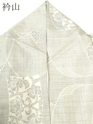 平和屋着物○本場大島紬 白大島 9マルキ 160亀甲 短冊花唐草文 正絹