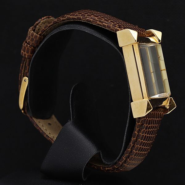 稼働 良品 インディヴィ QZ 6040-H02641 ゴールド文字盤