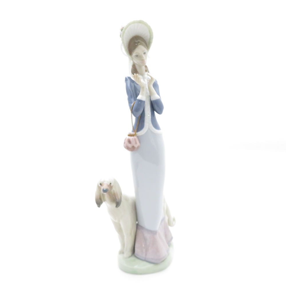 モコモコ　リヤドロ　No.1537  犬と散歩 LLADRO リヤドロ 1537「犬と散歩」 フィギュリン 置物 陶器人形