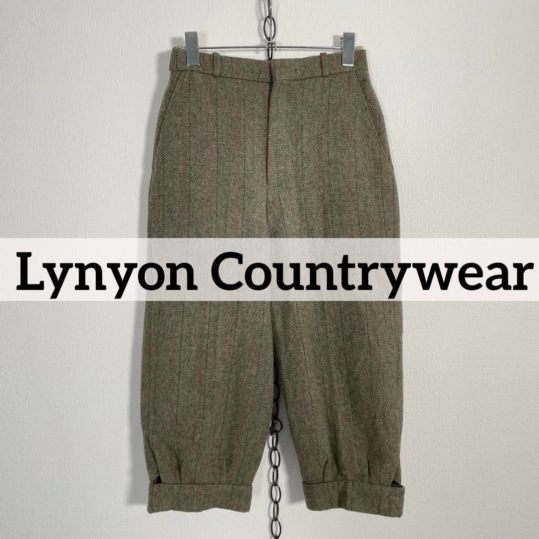 60s 70s Lynyon Countrywear ヴィンテージ ツイード ジョガーパンツ カーキ系