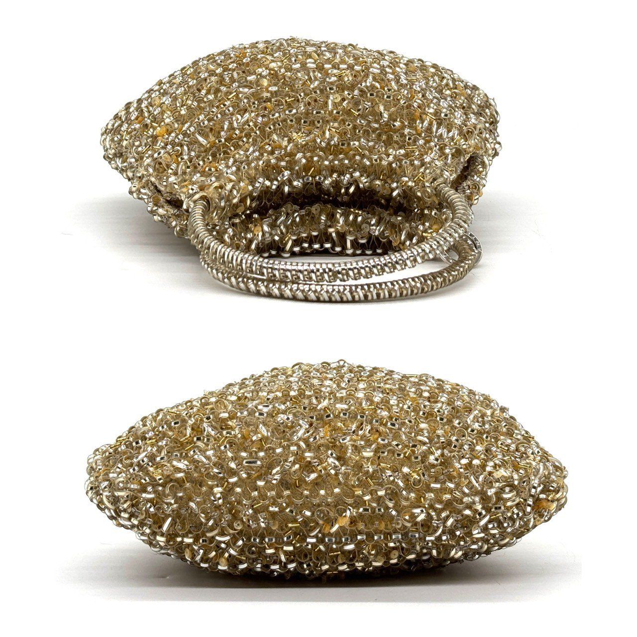 ANTEPRIMA ゴールド パーティーバッグ　美品！ ANTEPRIMA ゴールドビーズ ハンドバッグ パーティバッグ