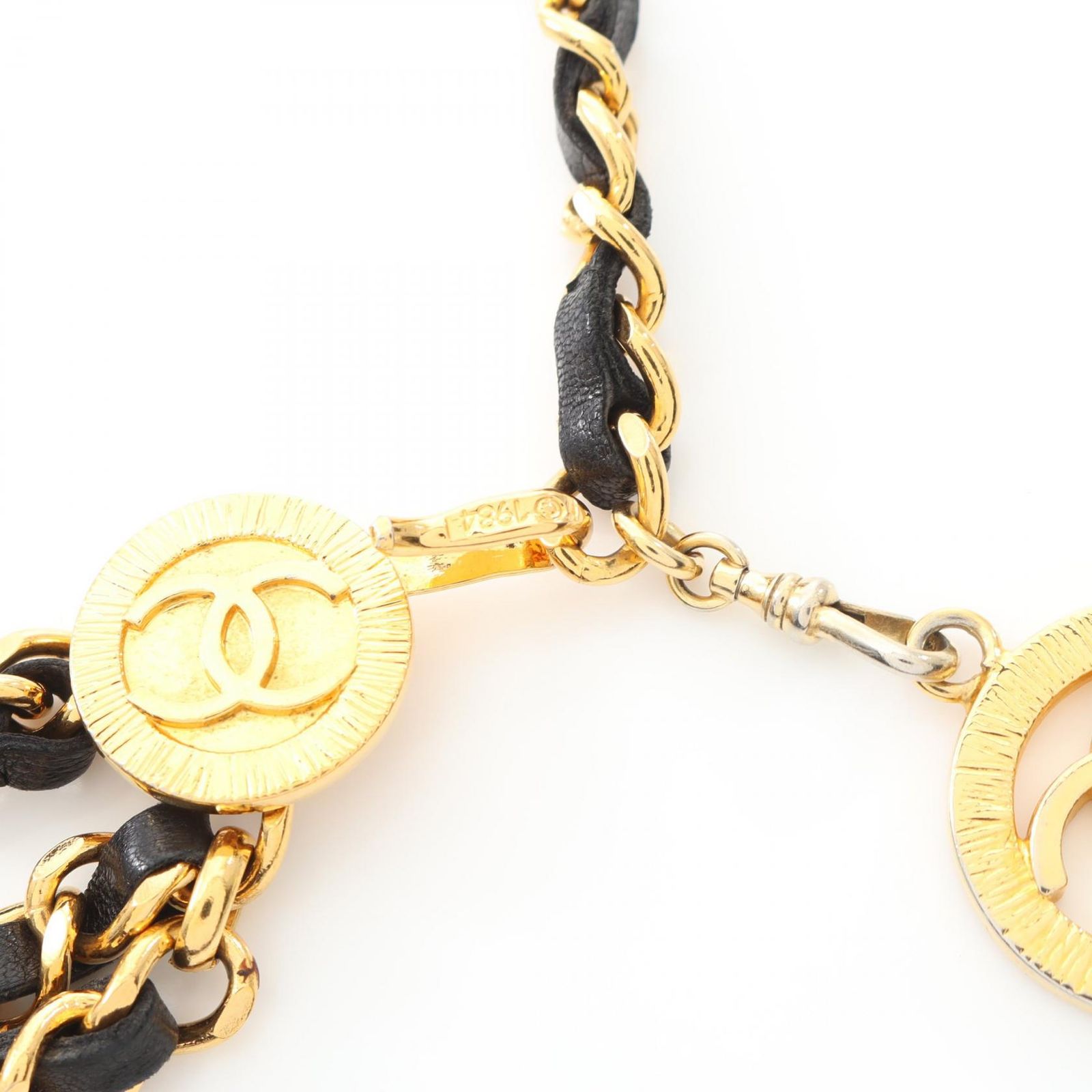シャネル CHANEL ベルト ココマーク チェーンベルト レザー チェーン 