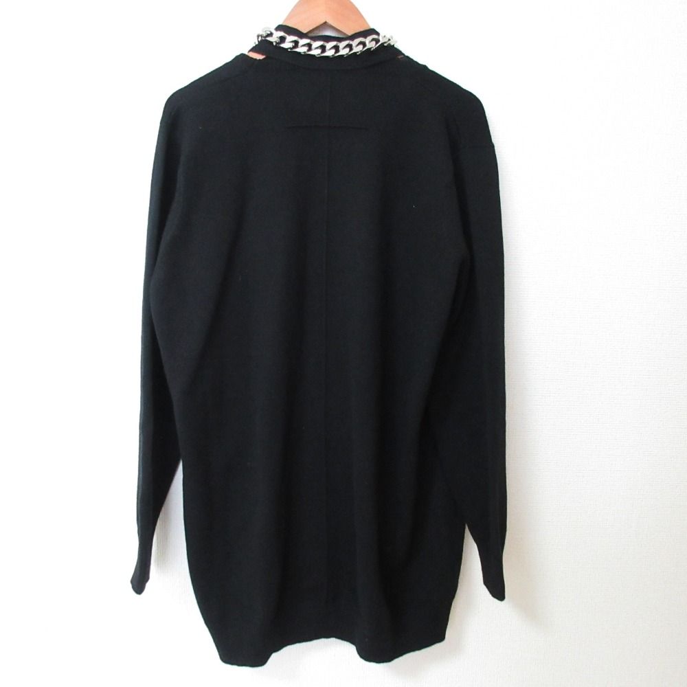 美品  GIVENCHY ジバンシィ チェーントリム ニットカーディガン サイズM ブラック レディース 古着 中古 GIVENCHY - 美品 GIVENCHY ジバンシィ チェーントリム ニット