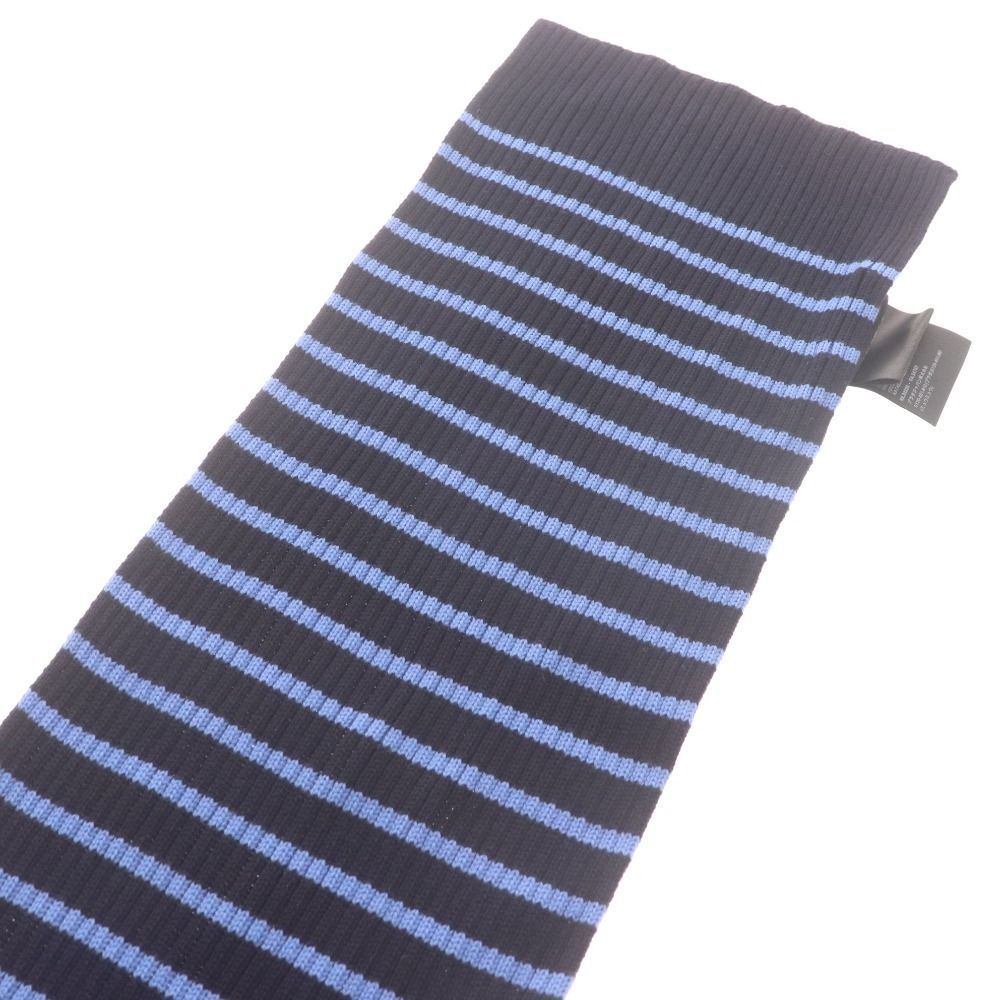 □ プラダ マフラー ライン ロゴ メンズ ダークネイビー ブルー PRADA