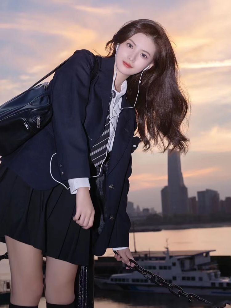 学生制服 点セット セーラー服 制服 本格制服 長袖 ジャケット シャツ ネクタイ ショート丈 スカート コスプレ コスチューム 高校生 学生 制服 学園祭 文化祭 仮装 フォーマル 通学 入学式 卒業式 min