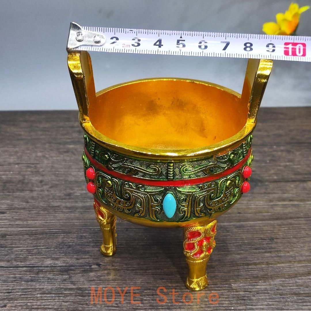 銅製 蘇工如意三足炉 盤香炉 檀香炉 茶道具 香道具 装飾品 工芸品 置物 銅製 蘇工如意三足炉 盤香炉 檀香炉 茶道具 香道具 装飾品 工芸