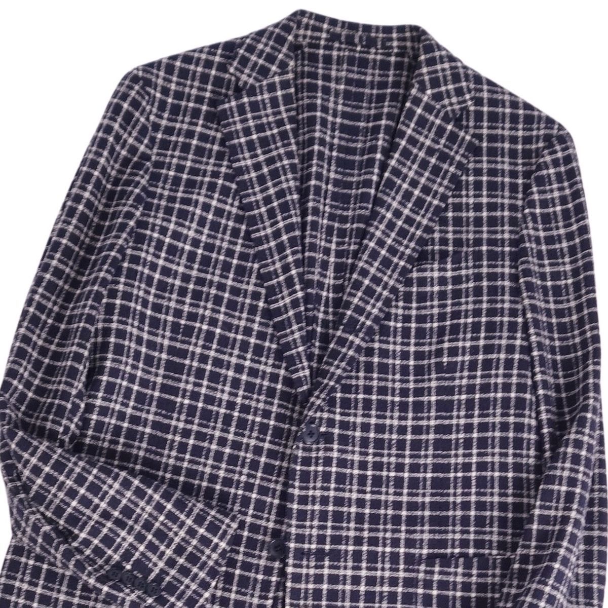 極美品 ラルディーニ LARDINI ジャケット テーラード チェック ウール 