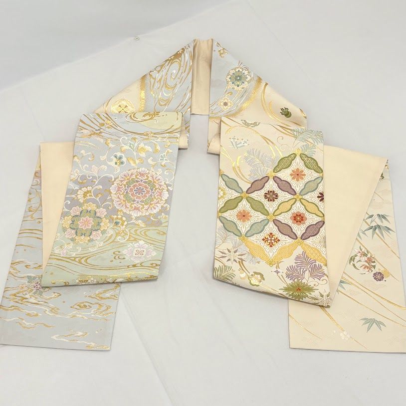ゆりのはな 未使用品 袋帯 二通り帯 七変化 吉祥華菱文/正倉院宝