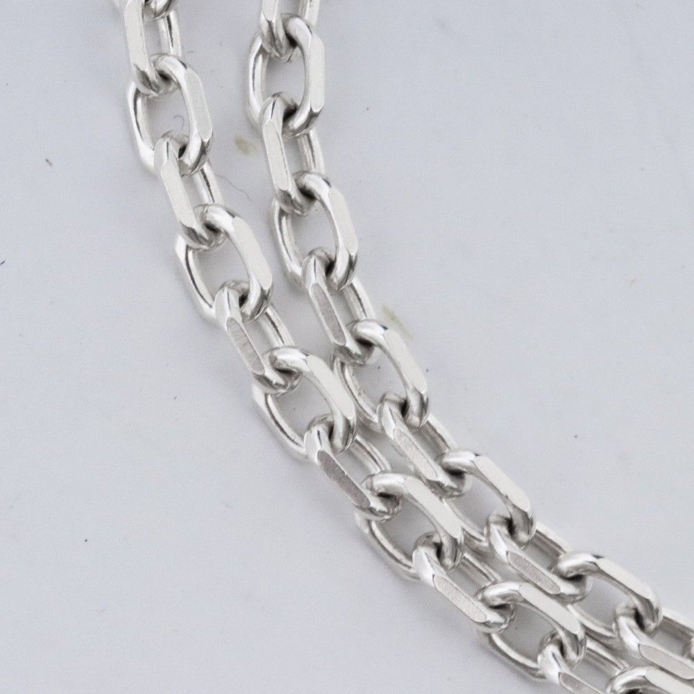 日本製 細角 太角 チェーン ネックレス シルバー silver 925 3mm GORO'S 太角チェーン シルバー