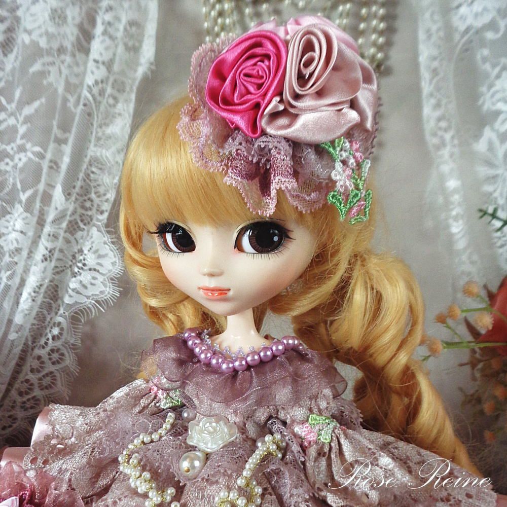 ベルサイユの薔薇 モーブピンクのミステリアスでゴージャスなボリュームフリルドールドレス