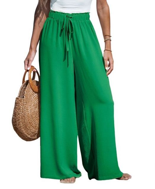 【送料無料】 カップシー レディース カジュアルパンツ ボトムス Women's Summer Lovin Drawstring Wide-Leg Pants Green
