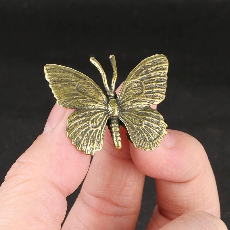 銅 細工 蝶がかわいい昆虫テーブル 書斎 装飾品 工芸品 置物
