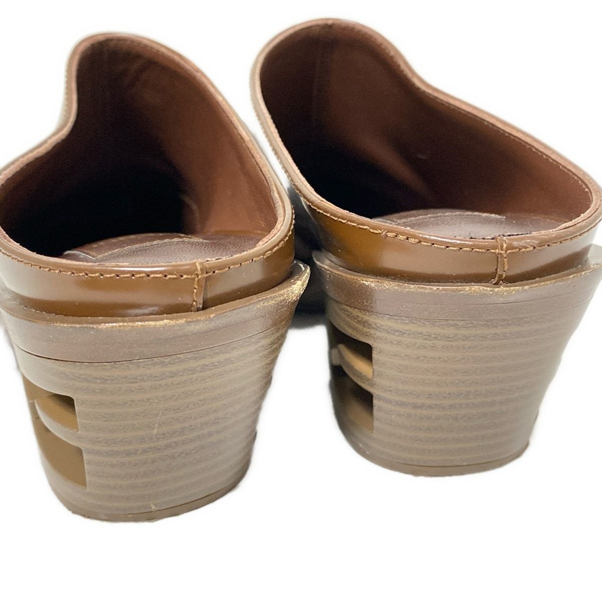 FENDI フェンディ ミュール 37 レディース - ダークブラウン レザー KIN-KAAI_COM