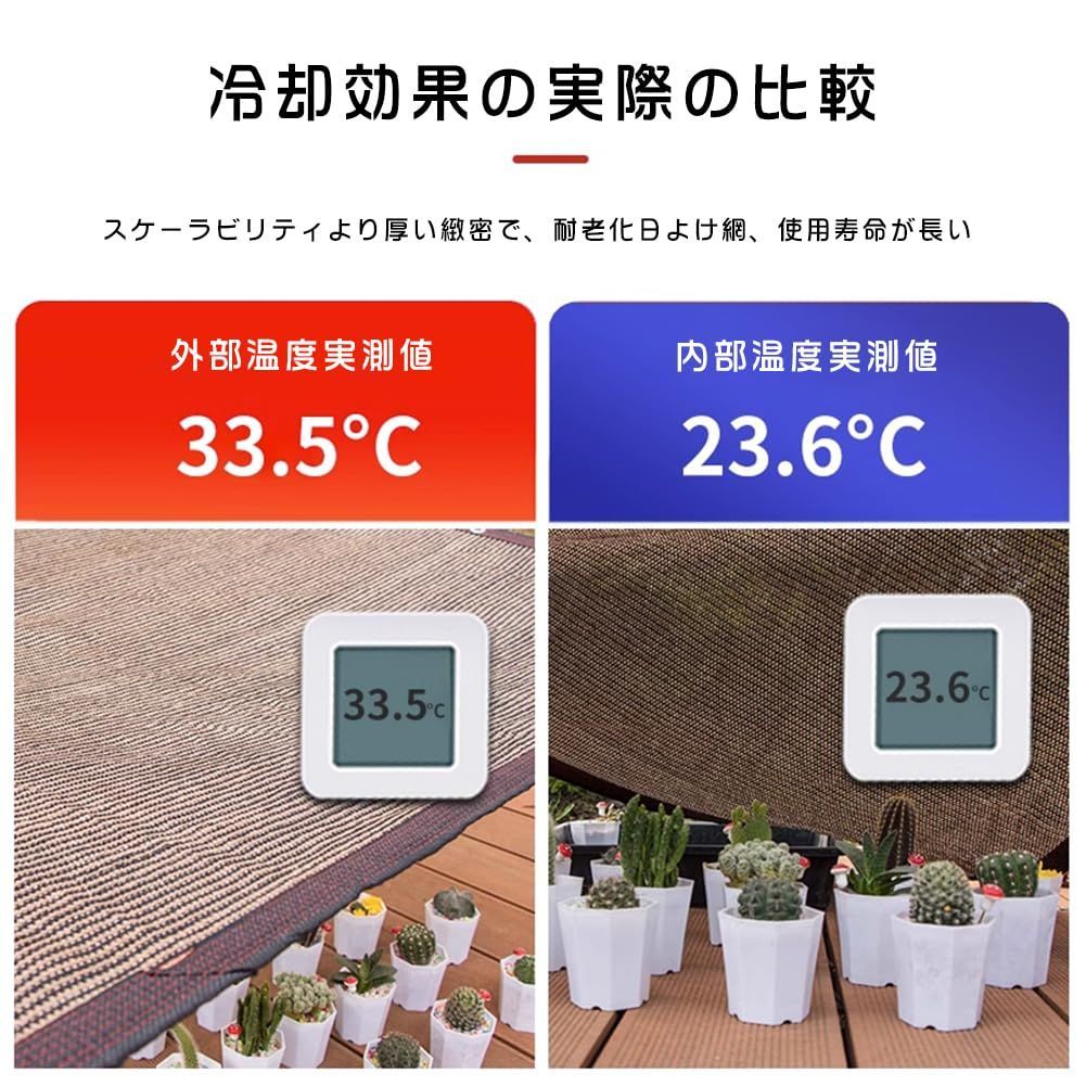 日除けシェード 4mx6m 日よけスクリーン 日除け オーニング シェード 目隠し Haikawi 遮光ネット UVカット 取り付けも簡単 高密度ポリエチレン 家 廊下 庭下 屋外 バルコニーサンシェード ひよけ コーヒー色