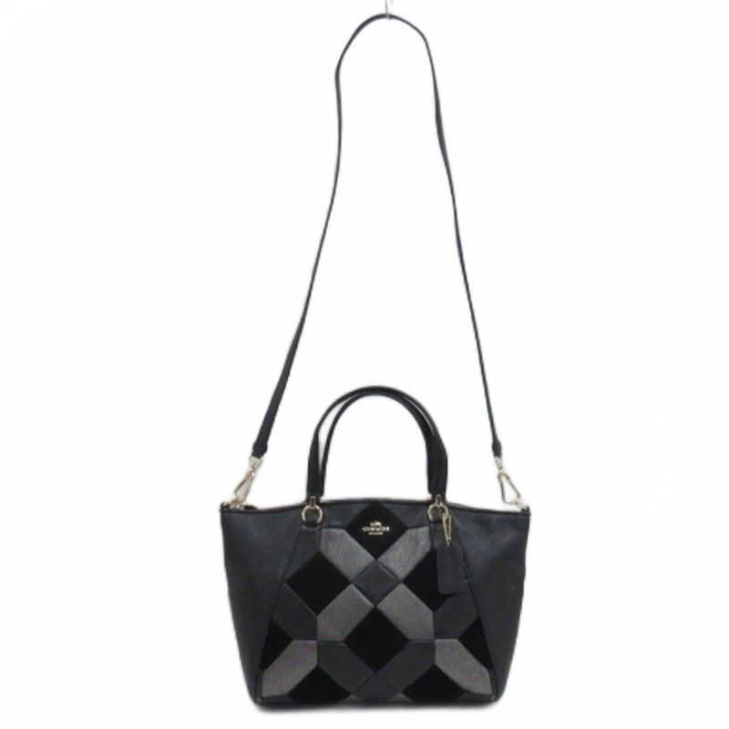 【美品】 COACH コーチ ハンドバッグ ブラック パッチワーク COACH - COACH♡パッチワークハンドバッグの通販 by AIRMAIL